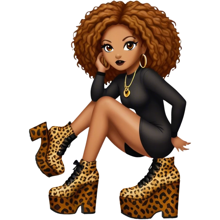 Scary spice, Leopard print platform shoes emoji