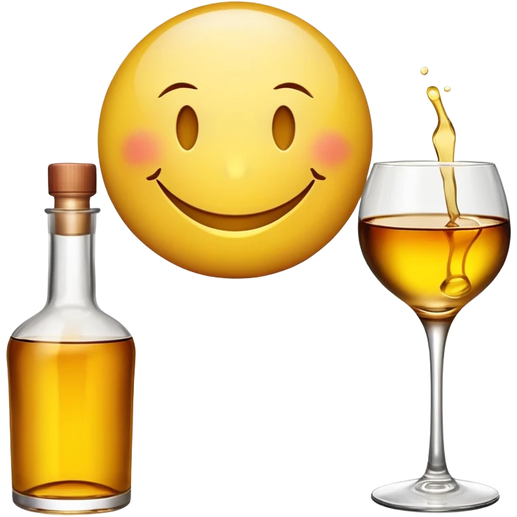 smiley face with bottle of liquor  emoji