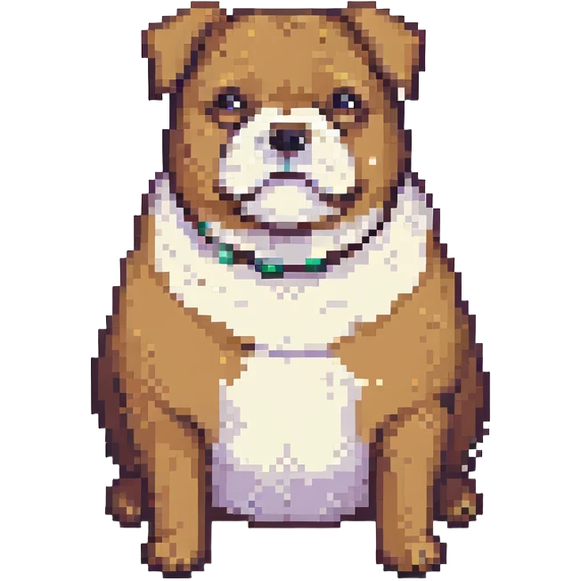 fat dog pixel art emoji