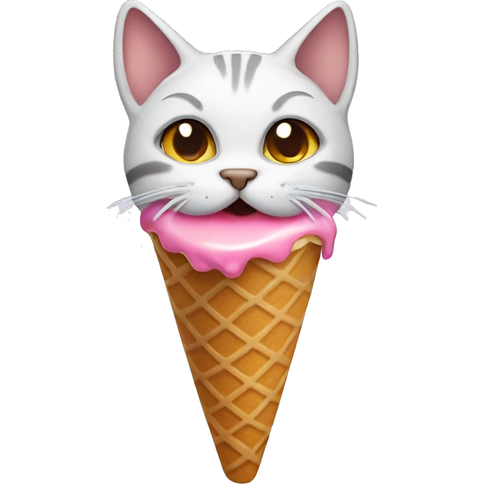 cat eating ice cream emoji