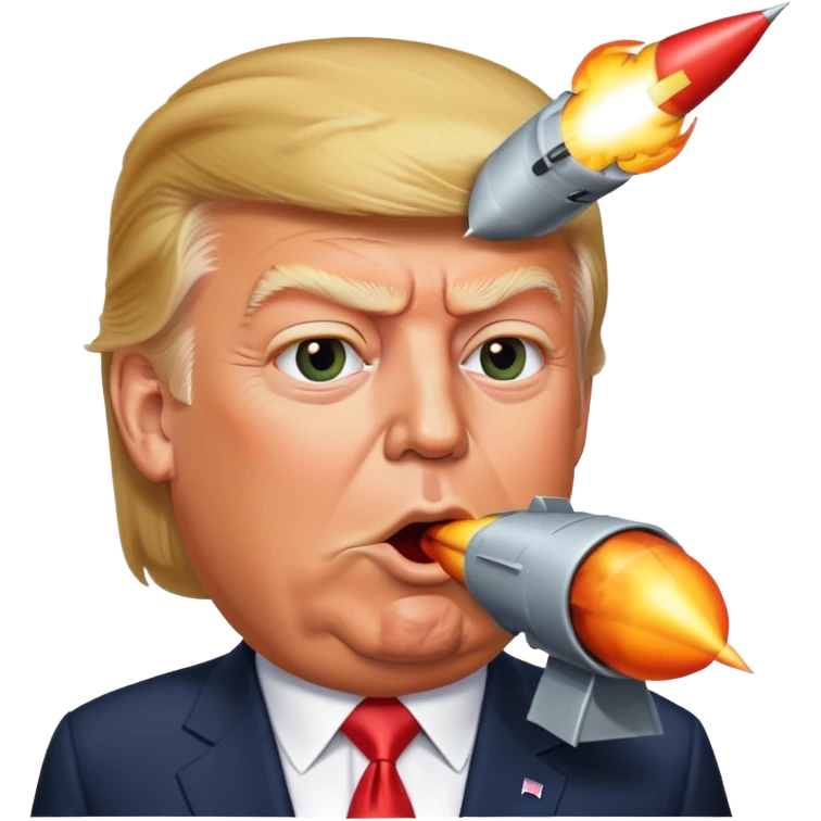 Трамп с ракетой в зубах и в заднецы emoji
