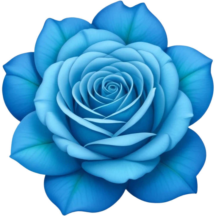 rose shape flower, no stem, now make it a 100% blue, 9.8% green, 0% red, bold and vibrant shade of blue emoji