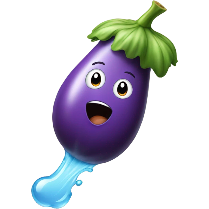 eggplant squirting water  emoji