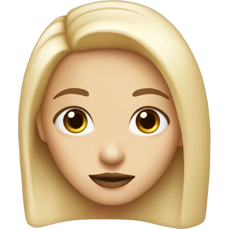Blond girl with dark Brown eyes and with little mole NEXT to her lips  emoji