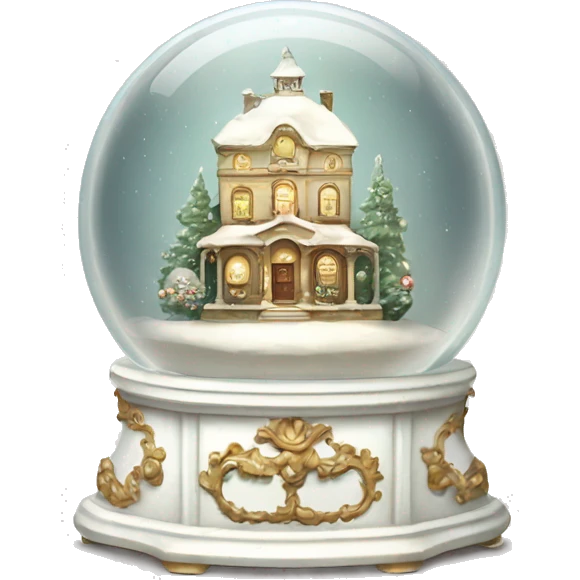 vintage white rococo snow globe emoji