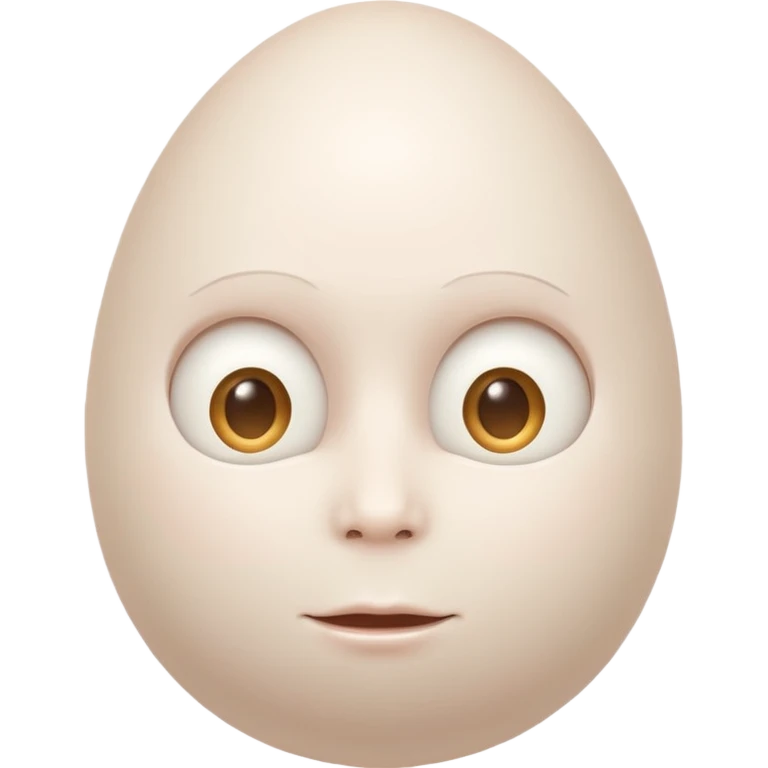 À White egg with human features emoji