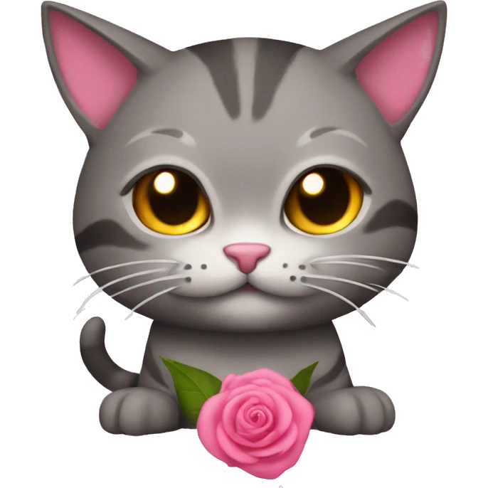 gato con moño rosa emoji