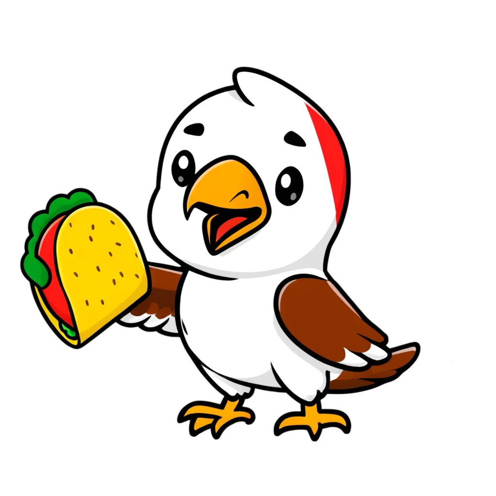 Mexican flag with eagle holding a taco instead of a snake emoji
