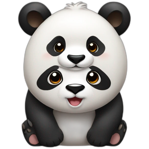 Panda roux avec un panda  emoji