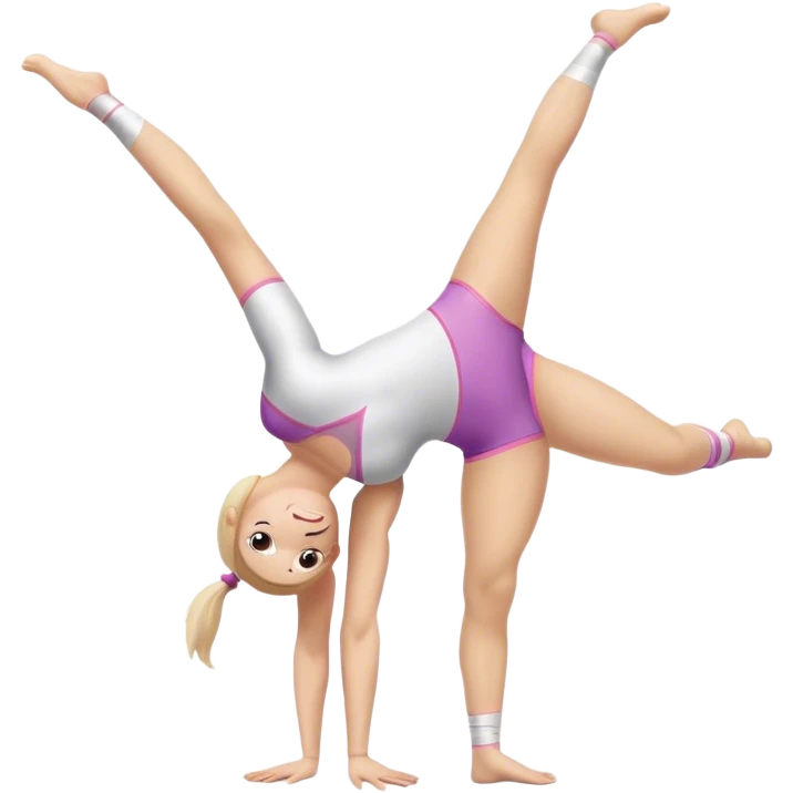 White girl gymnast doing a cartwheel emoji