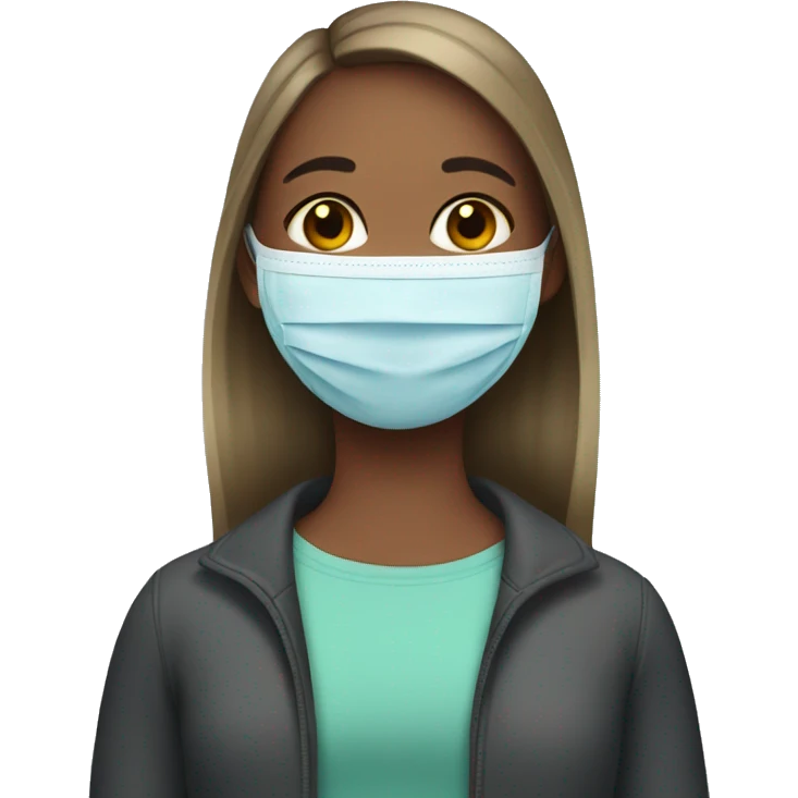 Girl wearing face mask emoji