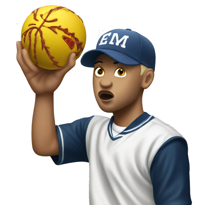 Eminem throwing a ball emoji