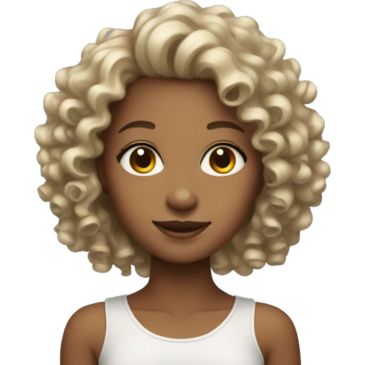 Beautiful girl with curly hair  emoji