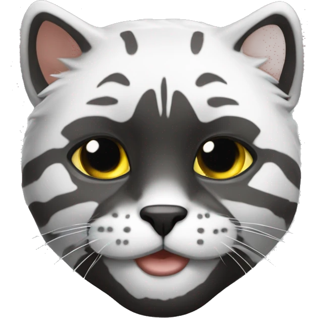 Черный кот с белым пятном на носу emoji