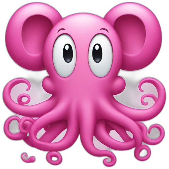 Micky mouse as a pink octopus emoji