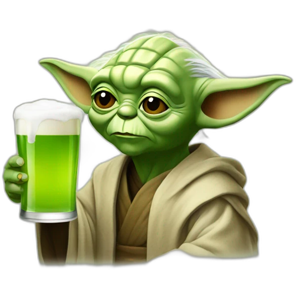 yoda drink beer emoji