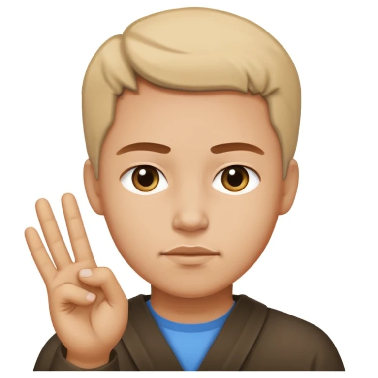 Serious face proclaiming peace emoji