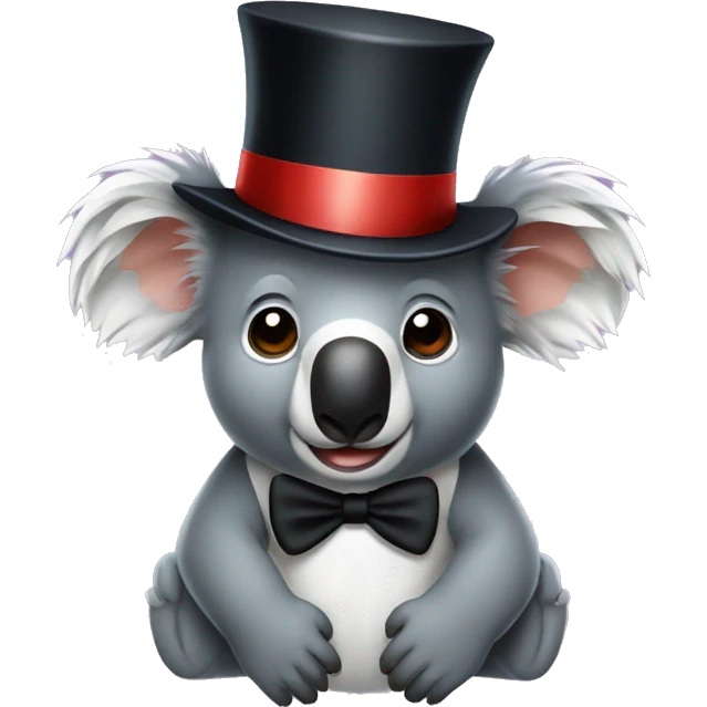 Koala with top hat emoji