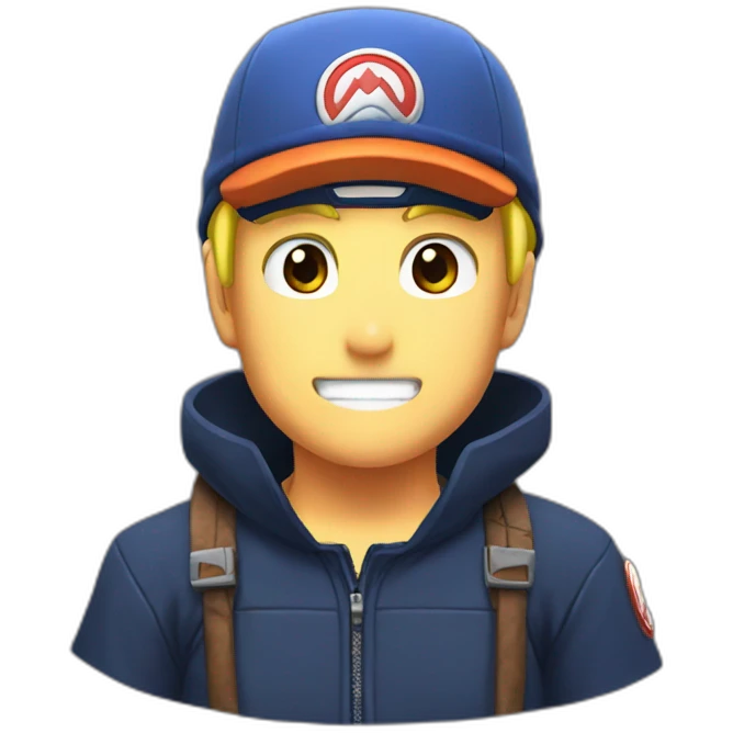 Naruto with mario hat emoji