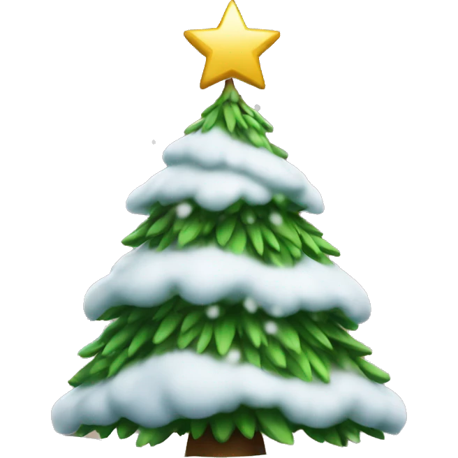 Christmas tree with snow emoji