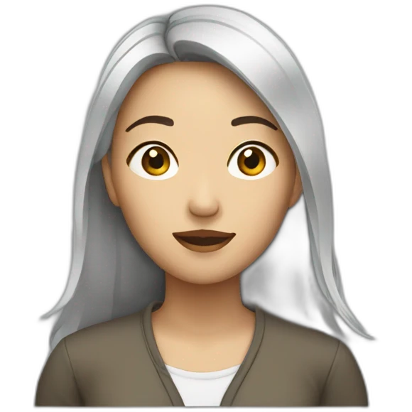 asian young woman concered emoji