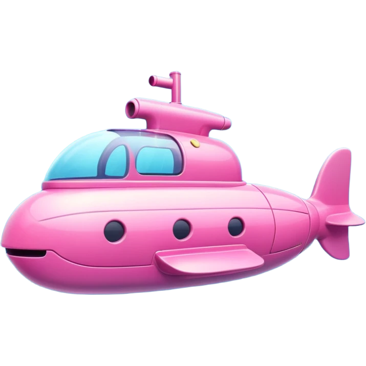 pink mini single submarine in cartoon  emoji