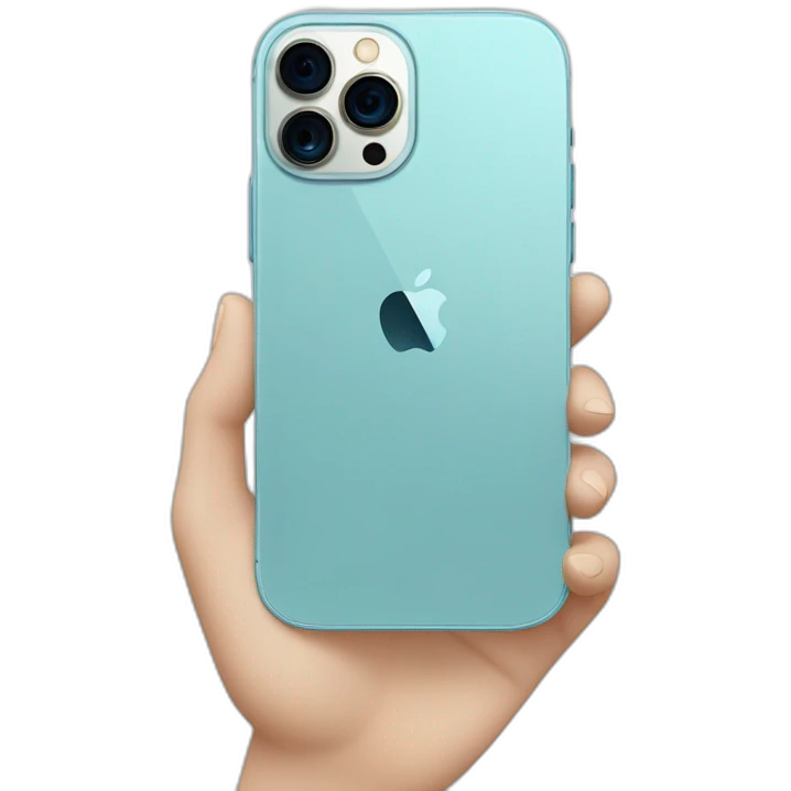 iPhone 13 Pro in light blue colour emoji