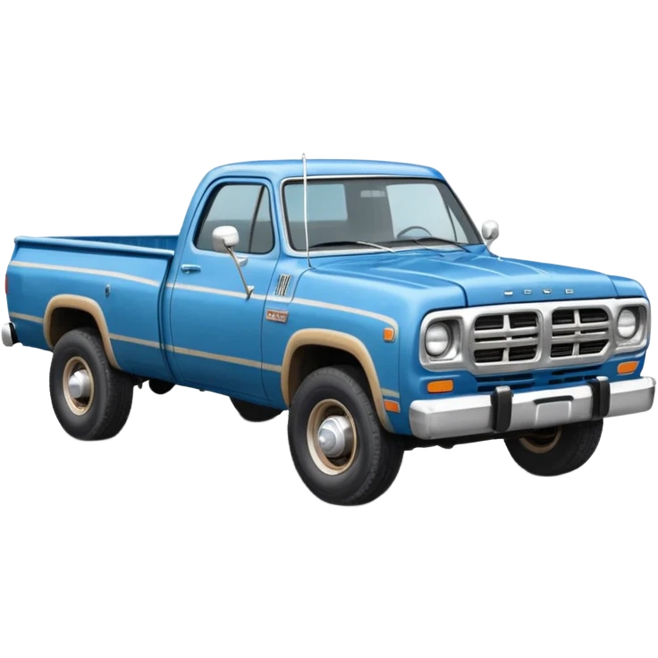 1979 dodge truck two wheels on the back blue emoji