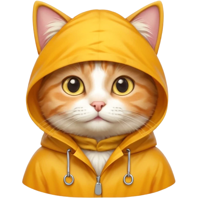 cat in yellow rain coat over head



 emoji