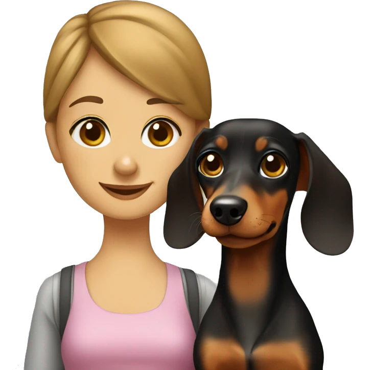 dachshund with a girl emoji