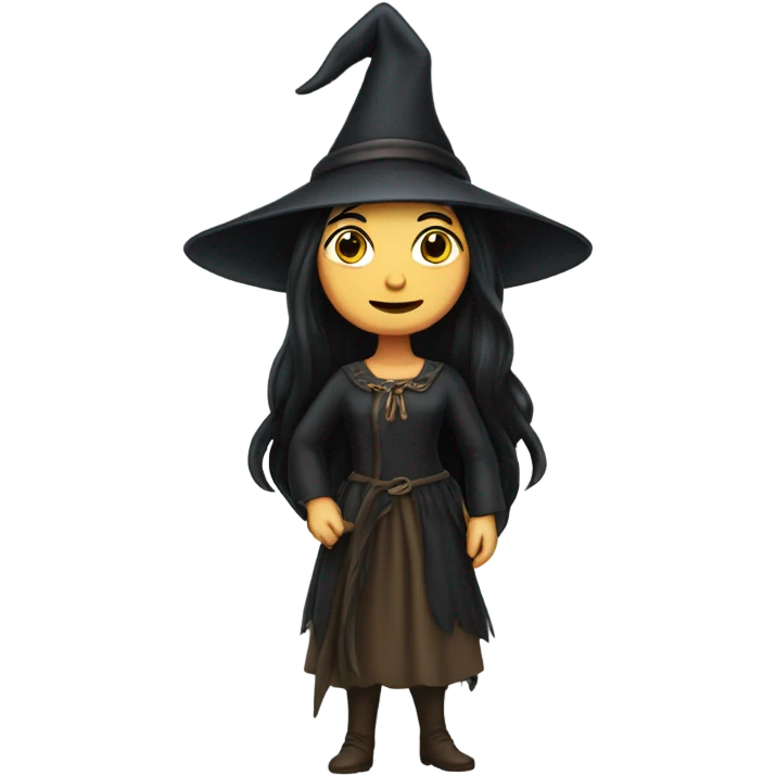 A  romanian female black hair witch emoji