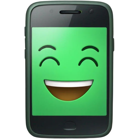 Green smartphone happy emoji