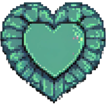 heart pixel art with a subtle shine emoji