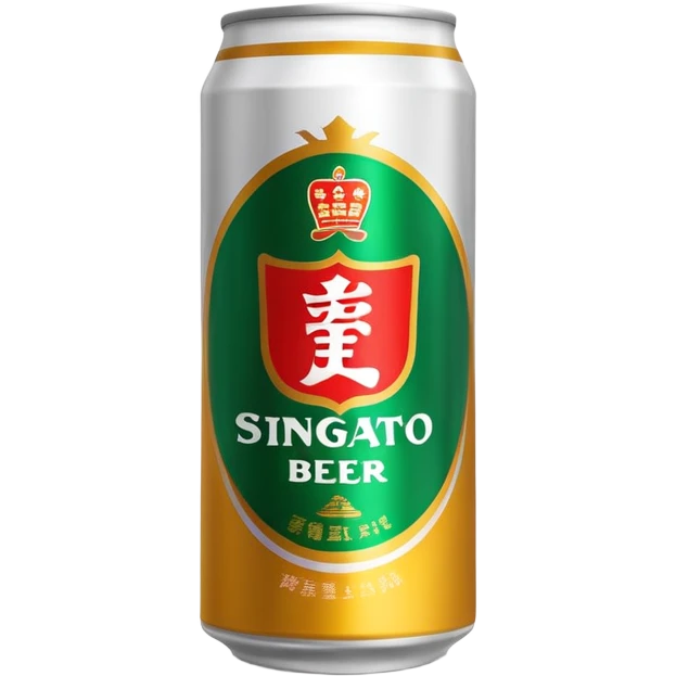 Tsingtao beer can with Chinese characters emoji