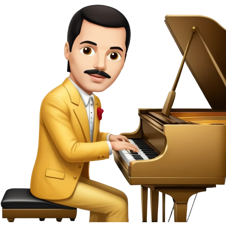 Freddie Mercury playing grand piano emoji