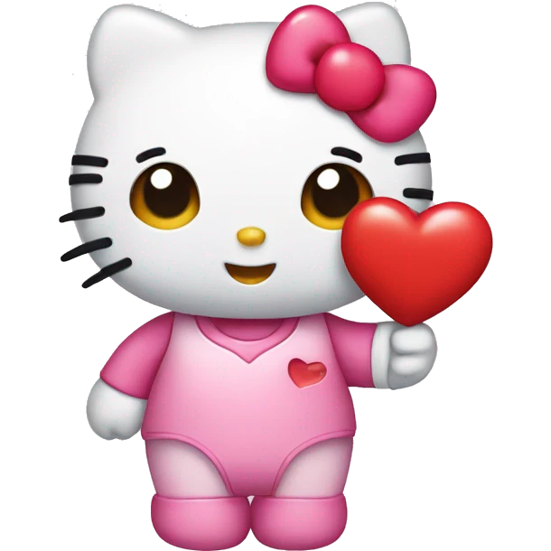hello kitty with heart emoji