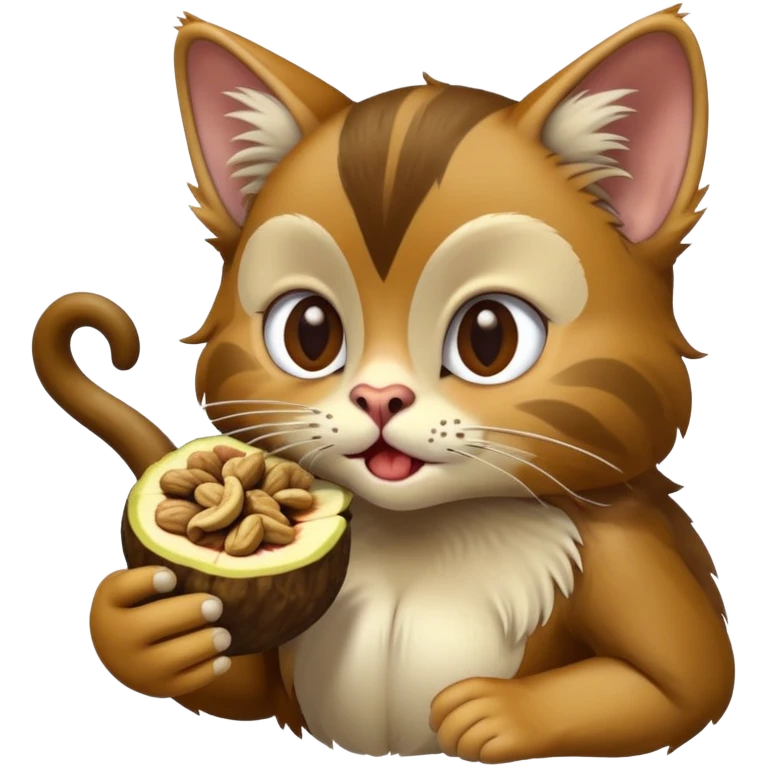 Cat eating monkey  emoji