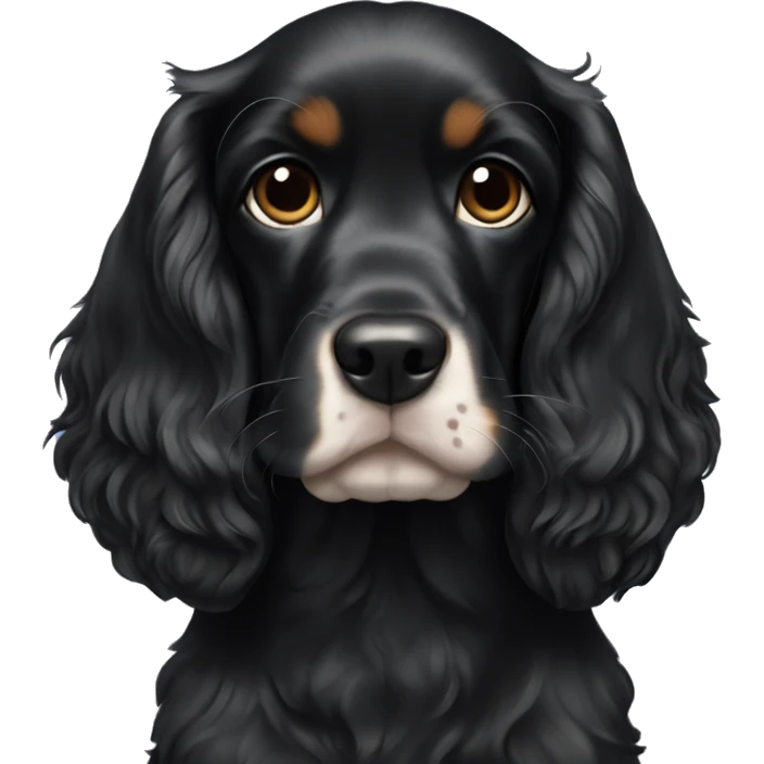 Cocker spaniel black puppy emoji