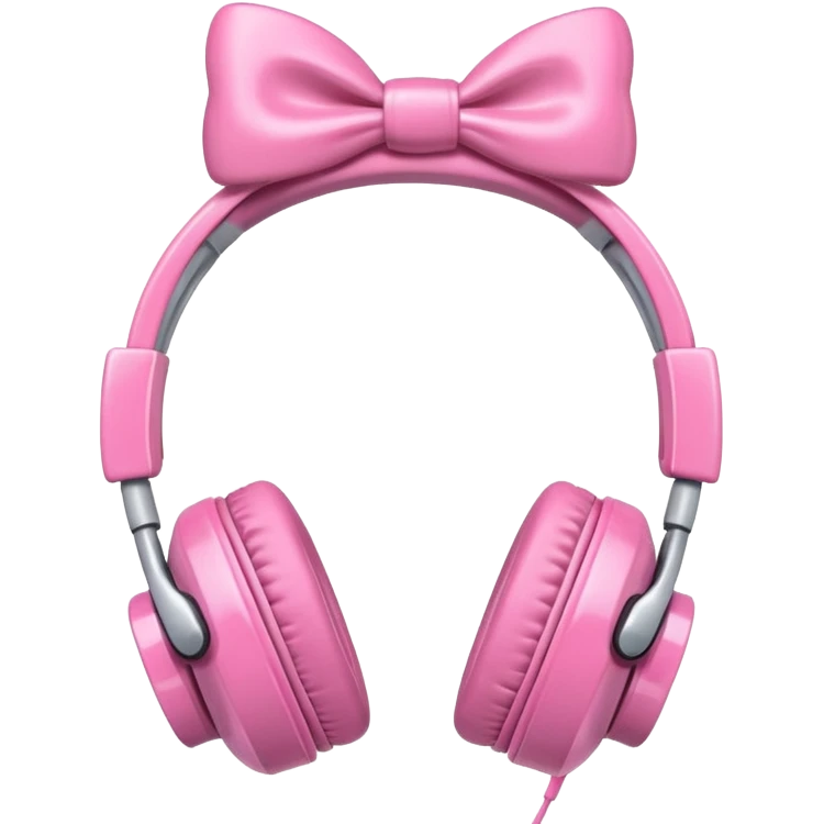  cute headphones with a pink bow  emoji