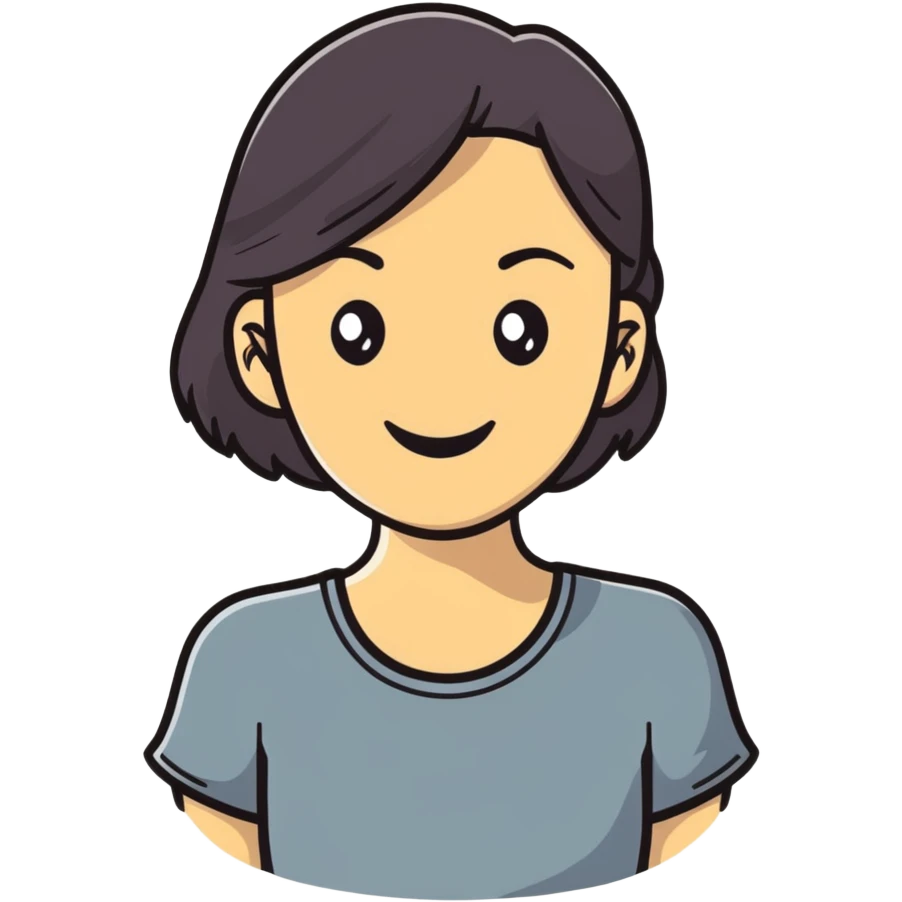 young adult woman with smile emoji