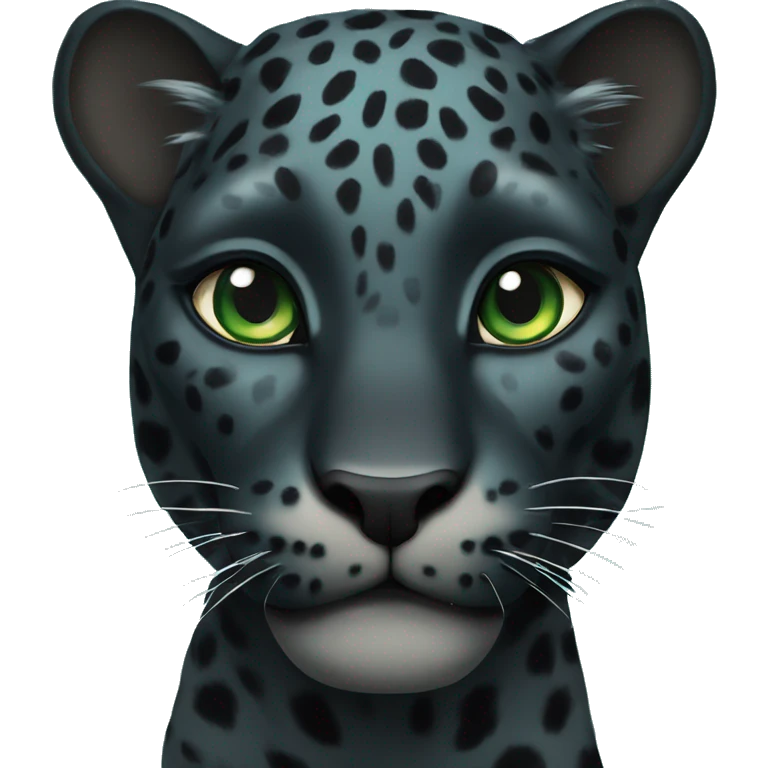 winged black leopard with turquoise eyes flying emoji