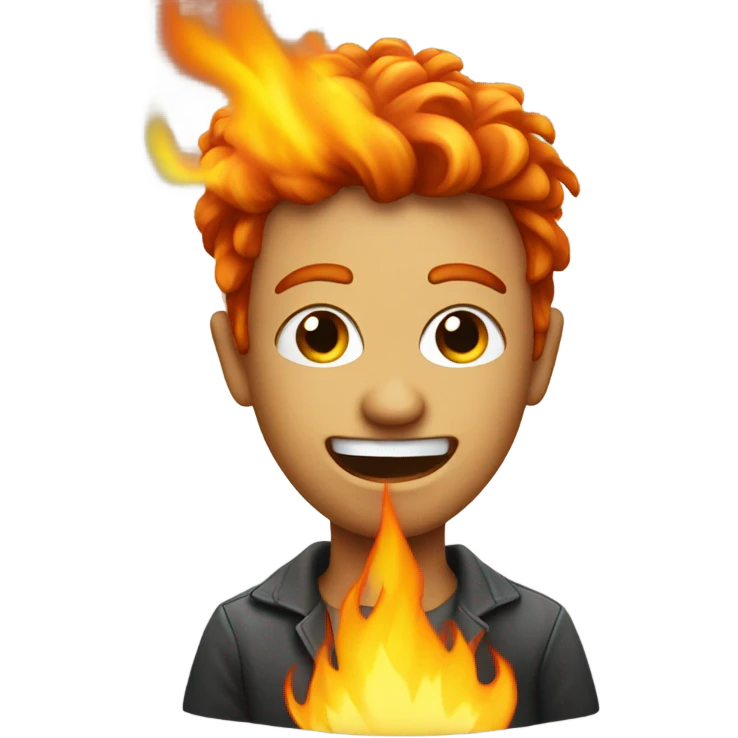 Hair on fire emoji