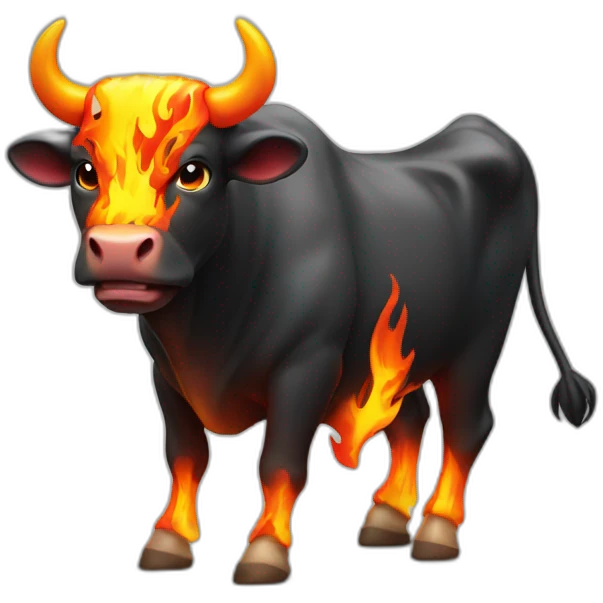 bull whith flames emoji