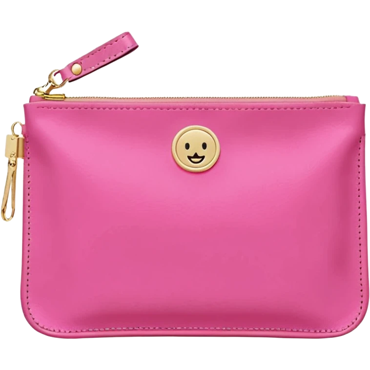 pink stoney clover lane rectangle pouch with shiny gold zipper and a circle zipper puller = pouch should be solid pouch should be more 3d emoji