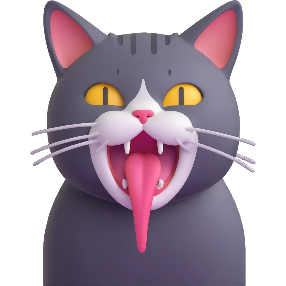 cat choking itself emoji