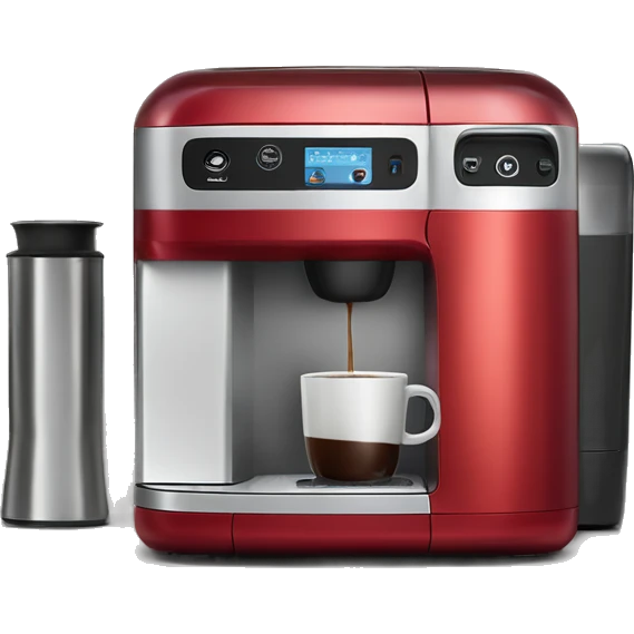 Realistic candy apple red keurig coffee machine emoji