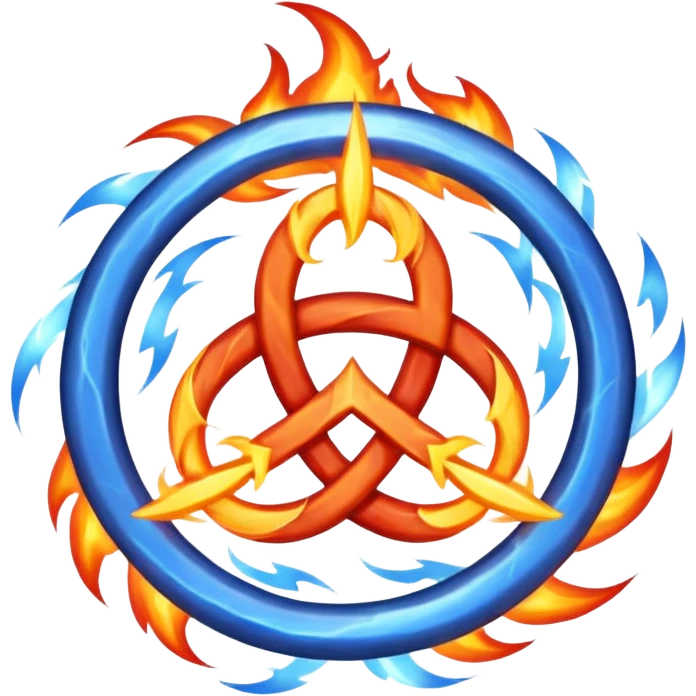  An abstract mystical fire symbol made of intertwining smoke, flame, and lightning, rune-like design, gothic realistic style, soft neutral background, emoji-style icon, clean edges. emoji