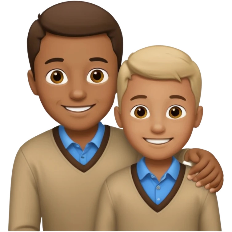 Children boy with papa same person emoji