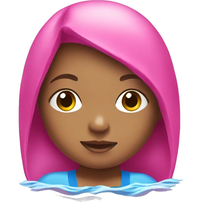 swimming little girl with pink suit emoji