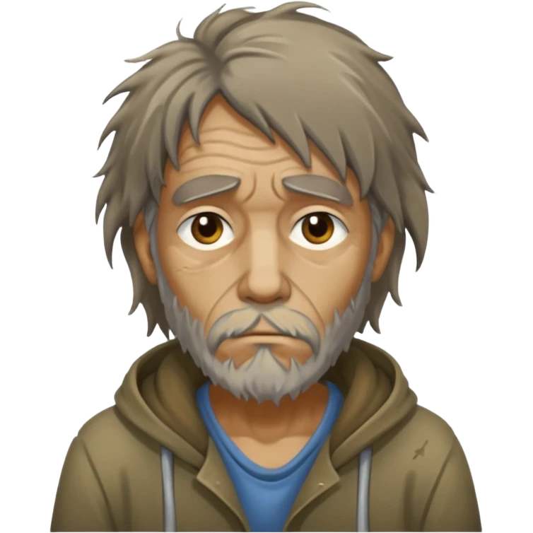 very dirty looking homeless person very very dirty and smelly looking emoji